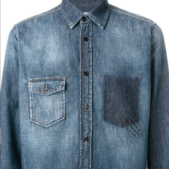 SAINT LAURENT OVERSIZE DENIM SHIRT SIZE M - Picture 1 of 8